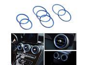 Grandioso 7pc Sports Blue Aluminum Air Condition Vent Opening Decoration Cover Trims For 2015 up Mercedes W205 C GLC