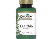 Swanson Lecithin Non Gmo 520 mg 250 Sgels