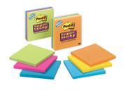 3m Assorted Neon Lined Post it Super Sticky Recycled Notes 675 3SSMX