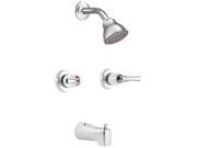 Moen 82402EP Tub and Shower System with Double Metal Lever Handles Single Function Shower He Chrome