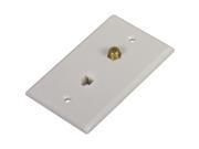 Modular Phone Coaxial Wall Plate White RCA TV Wire and Cable TP062WHN