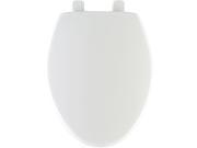 Bemis 180SLOW 000 Elongated Whisper-Close Plastic Toilet Seat featuring STA-TITE, White