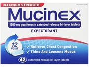 Mucinex Maximum Strength 12 Hour Chest Congestion Expectorant Tablets 42 Count