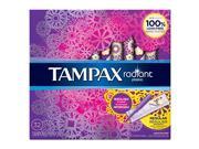 Tampax Radiant Plastic Tampons Regular Absorbency Unscented 32 Count