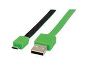 MANHATTAN 391450 Flat Micro USB Cable 3ft Black Green