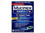 Mucinex Fast Max Liquid Gels for Nighttime Cold Flu 16 Count