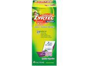 Zyrtec Children s Allergy Syrup Dye Free Sugar Free Grape 4 Ounce