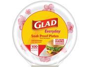 Glad BBP0093 8.5 Paper Plates 100 ct Round Pink Flower