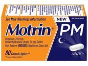 Motrin IB Ibuprofen Pain Reliever PM Coated Caplets 80 Count