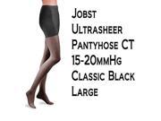 Jobst Ultrasheer 15 20 mmHg Pantyhose Black Large