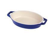 Staub Ceramic 6.5 Oval Baking Dish Dark Blue