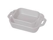 Staub Ceramic 2 pc Rectangular Baking Dish Set White