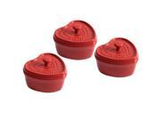 Staub Ceramic 3 pc Mini Heart Cocotte Set Cherry