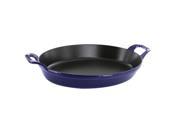 Staub Cast Iron 12.5 X 9 Oval Baking Dish Dark Blue