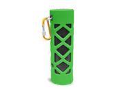 Bluetooth Water Resistant Flashlight Speaker with Call Answering Microphone FM Radio Micro SD Card Reader AUX Input Green