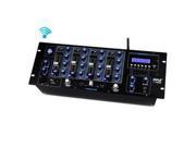 4 Channel Bluetooth DJ Mixer with USB Flash SD Memory Card Readers LCD Digital Display