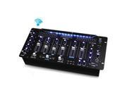 Bluetooth 6 Channel DJ Mixer 19 5U Rack Mount System Digital LED Illuminated Controls