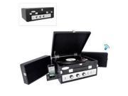 Retro Vintage Classic Style Bluetooth Turntable Record Player with Vinyl to MP3 Recording Black