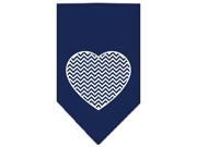 Chevron Heart Screen Print Bandana Navy Blue Small