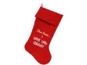 Went with Naughty Screen Print 18 inch Velvet Christmas Stocking Red