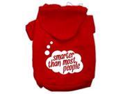 Smarter then Most People Screen Printed Dog Pet Hoodies Red Size Sm 10