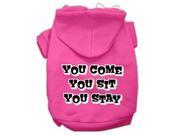 You Come You Sit You Stay Screen Print Pet Hoodies Bright Pink Size XXXL 20