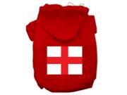 St. George s Cross English Flag Screen Print Pet Hoodies Red Size Med 12