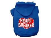 Heart Breaker Screen Print Pet Hoodies Blue Size XL 16