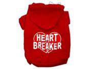 Heart Breaker Screen Print Pet Hoodies Red Size XXL 18