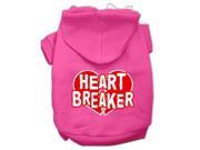 Heart Breaker Screen Print Pet Hoodies Bright Pink Size XXXL 20