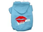Kiss Me Screen Print Pet Hoodies Baby Blue Size XXL 18