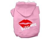 Kiss Me Screen Print Pet Hoodies Light Pink Size XXXL 20