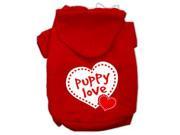 Puppy Love Screen Print Pet Hoodies Red Size Med 12