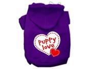 Puppy Love Screen Print Pet Hoodies Purple Size Sm 10