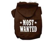 Most Wanted Screen Print Pet Hoodies Brown Size XS 8