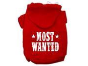 Most Wanted Screen Print Pet Hoodies Red Size XS 8