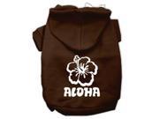 Aloha Flower Screen Print Pet Hoodies Brown Size Lg 14