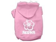 Aloha Flower Screen Print Pet Hoodies Light Pink Size XL 16