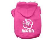 Aloha Flower Screen Print Pet Hoodies Bright Pink Size XS 8
