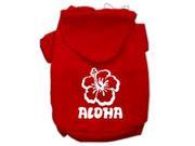 Aloha Flower Screen Print Pet Hoodies Red Size XS 8
