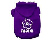 Aloha Flower Screen Print Pet Hoodies Purple Size XXL 18