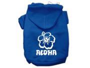 Aloha Flower Screen Print Pet Hoodies Blue Size XXXL 20