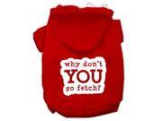 You Go Fetch Screen Print Pet Hoodies Red Size Lg 14