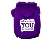 You Go Fetch Screen Print Pet Hoodies Purple Size XS 8