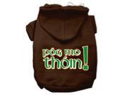 Pog Mo Thoin Screen Print Pet Hoodies Brown Size Med 12