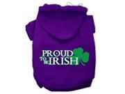 Proud to be Irish Screen Print Pet Hoodies Purple Size Sm 10