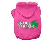 Proud to be Irish Screen Print Pet Hoodies Bright Pink Size XXXL 20