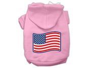 Paws and Stripes Screen Print Pet Hoodies Light Pink Size XL 16