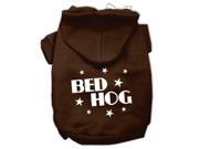 Bed Hog Screen Printed Pet Hoodies Brown Size L 14