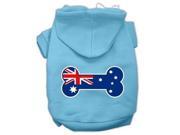 Bone Shaped Australian Flag Screen Print Pet Hoodies Baby Blue XL 16